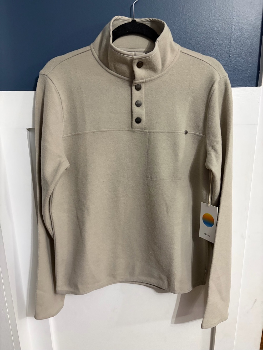 Vuori Men's Venice Wool Pullover Dark Salt Heather Size Small V544 NWT